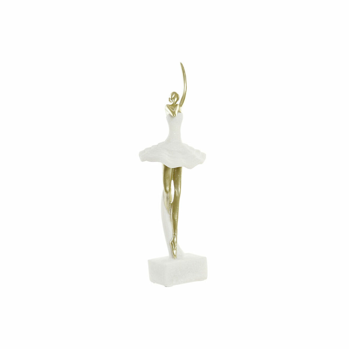 Figura Decorativa DKD Home Decor Blanco Dorado Romántico Bailarina Ballet 13,5 x 12,5 x 40 cm