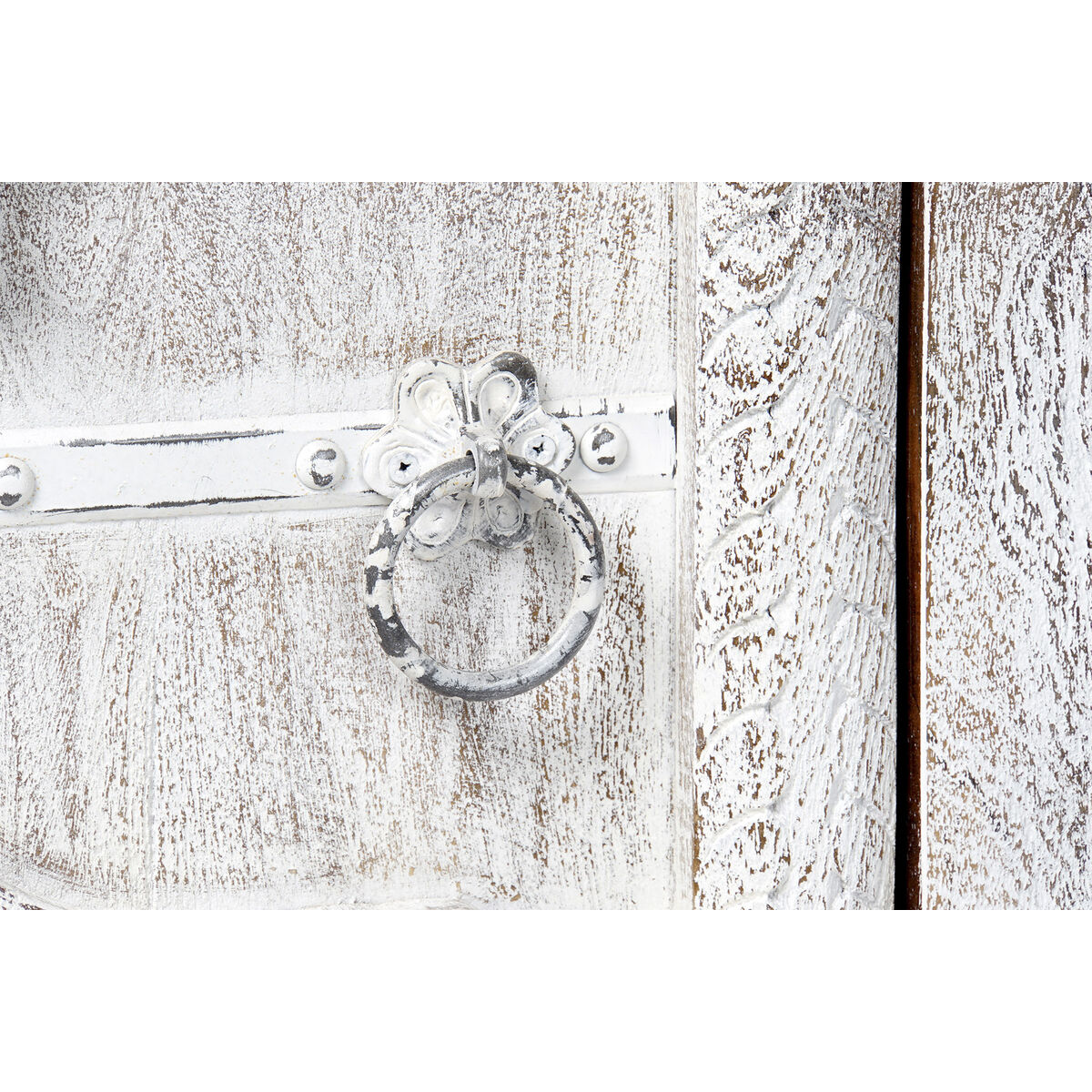 Mueble de TV DKD Home Decor 8424001858347 Metal Blanco Madera de mango 160 x 40 x 65 cm