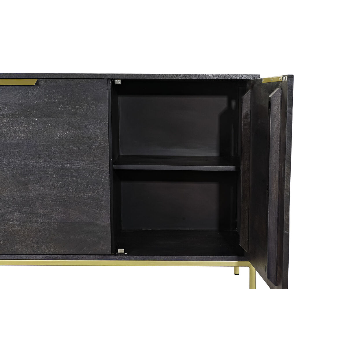 Aparador DKD Home Decor Negro Dorado Madera de mango 145 x 41 x 77 cm