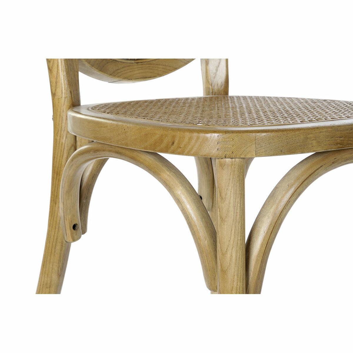 Silla de Comedor DKD Home Decor Marrón claro Ratán Madera de olmo 45 x 42 x 92 cm