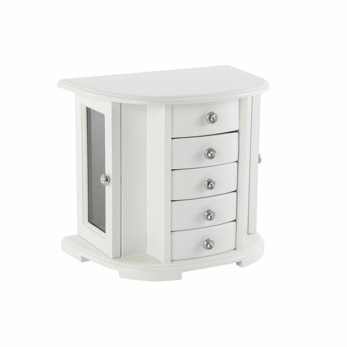 Caja-Joyero DKD Home Decor Terciopelo Romántico Espejo Madera MDF (26 x 18 x 23 cm)