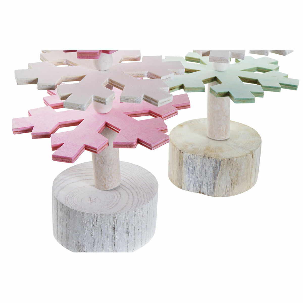 Árbol de Navidad DKD Home Decor Madera MDF (2 pcs) (14 x 14 x 51 cm)