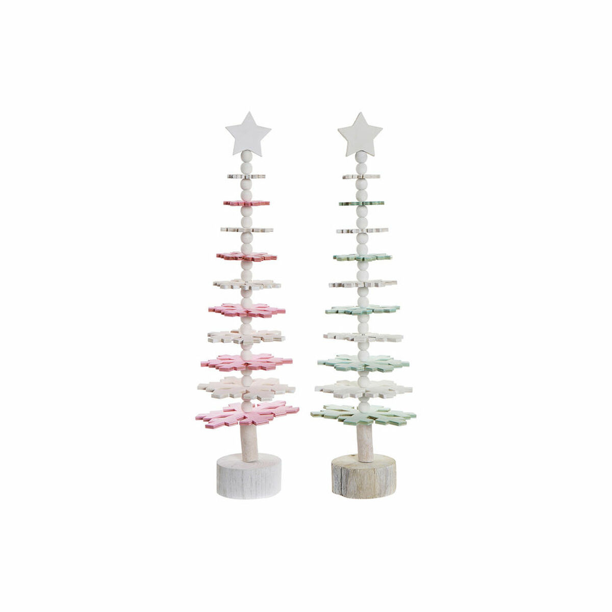 Árbol de Navidad DKD Home Decor Madera MDF (2 pcs) (14 x 14 x 51 cm)