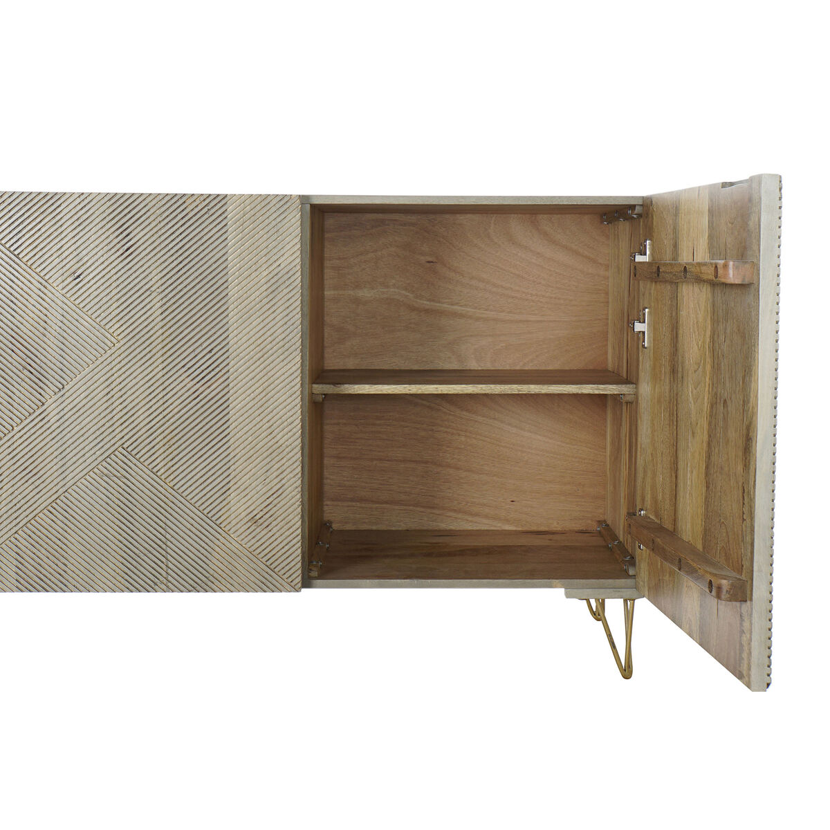 Aparador DKD Home Decor   Gris Dorado Metal Madera de mango 160 x 45 x 75 cm