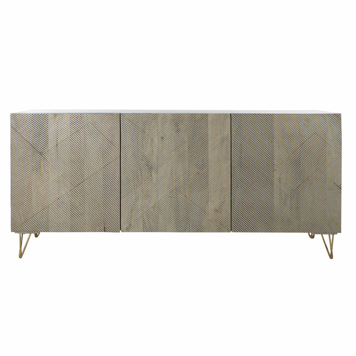 Aparador DKD Home Decor   Gris Dorado Metal Madera de mango 160 x 45 x 75 cm
