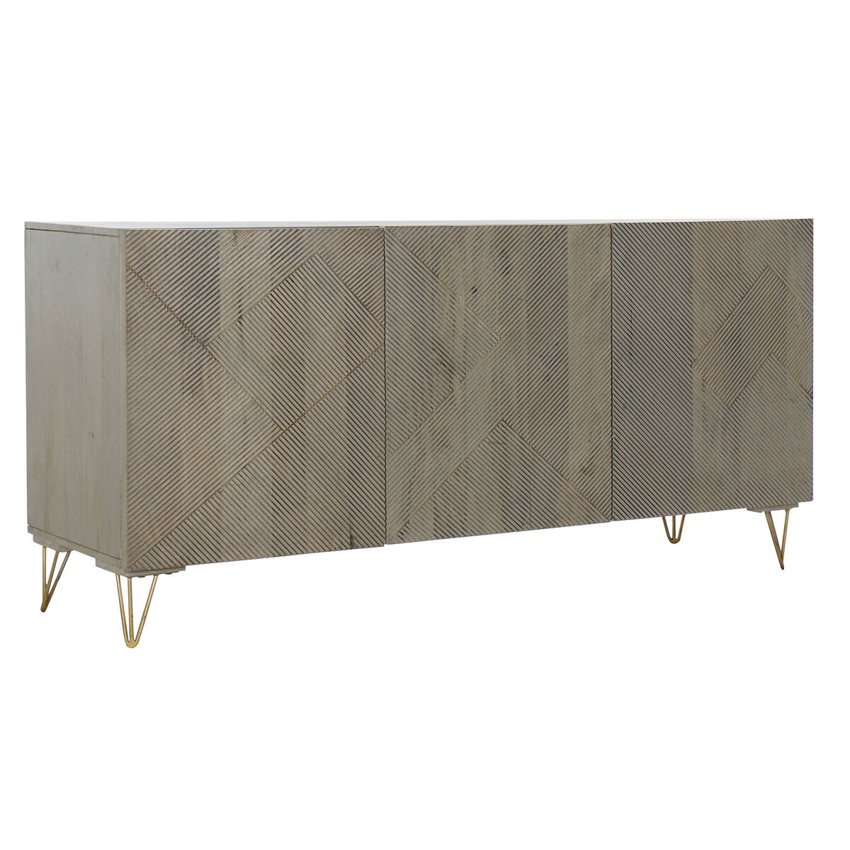 Aparador DKD Home Decor   Gris Dorado Metal Madera de mango 160 x 45 x 75 cm