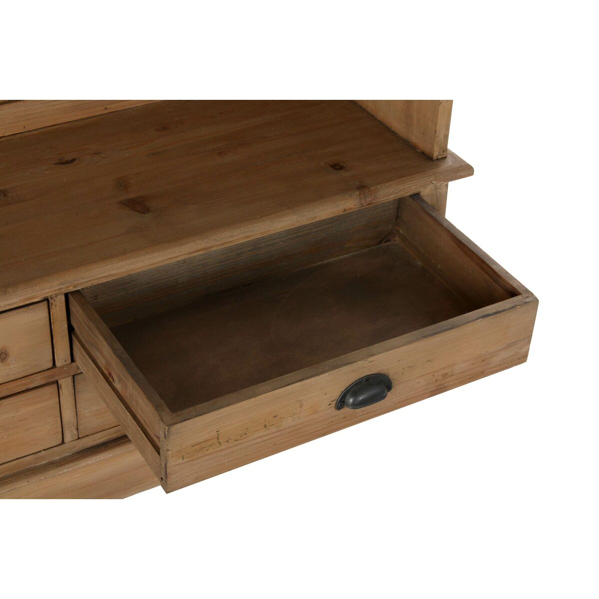 Perchero con Balda DKD Home Decor Marrón Negro Pino Espejo Natural Alpino 124 x 40 x 200 cm