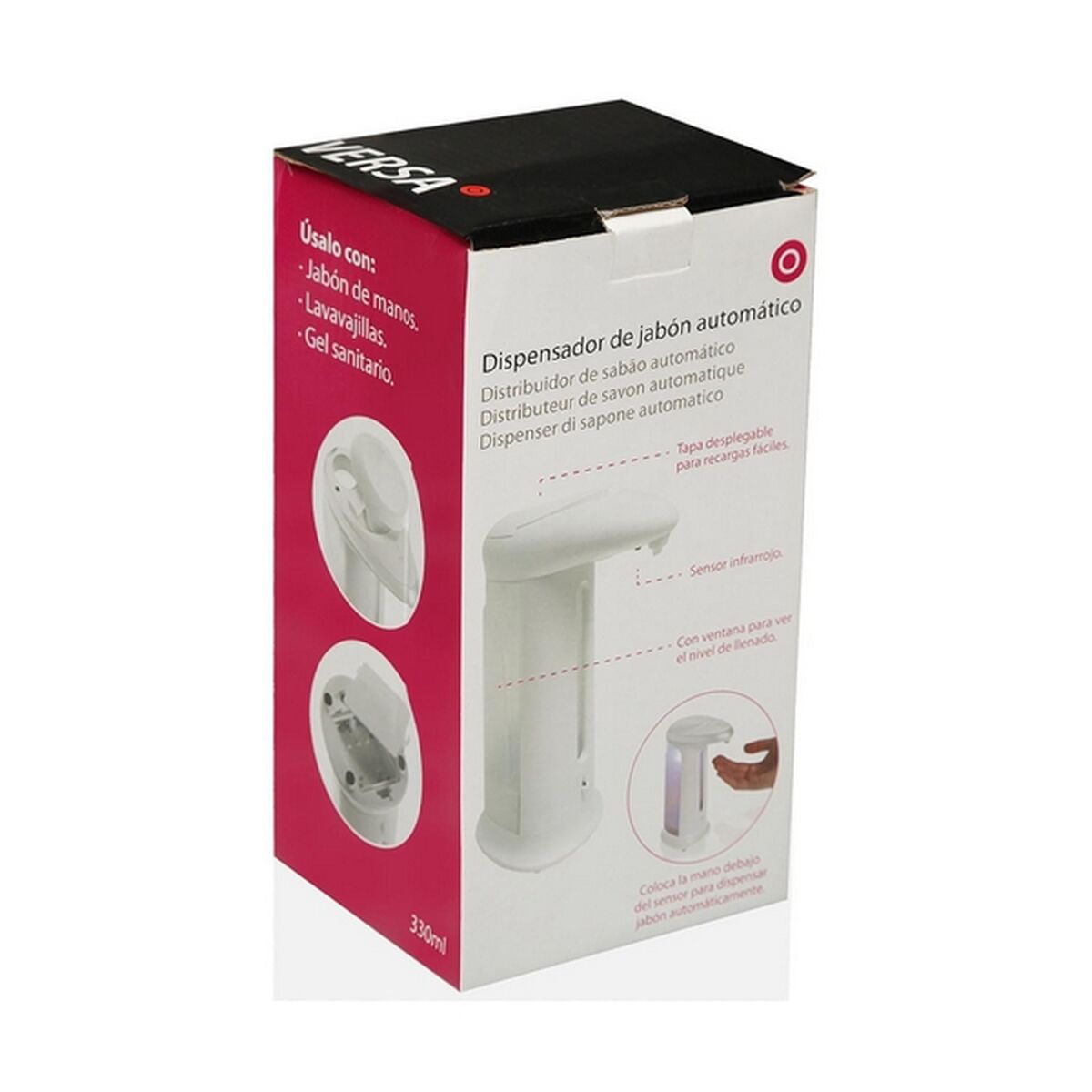Dispensador con sensor Versa Blanco ABS 8 x 21 x 12 cm 1 L