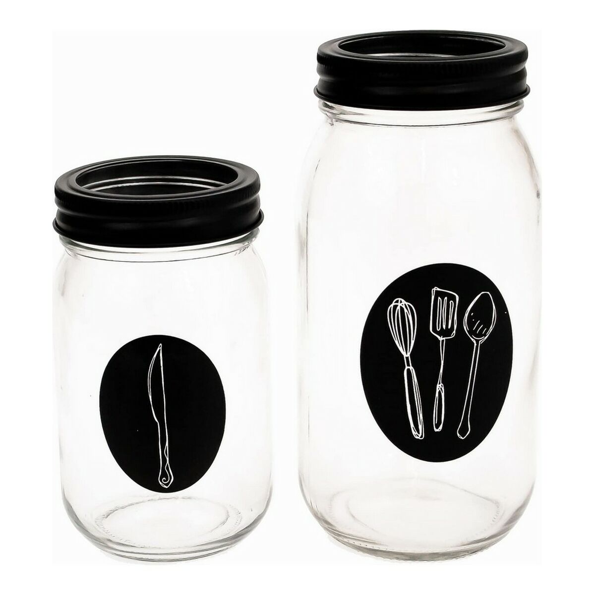 Organizador para Cubiertos Vivalto Negro Transparente Metal Vidrio 9 x 9 x 17 cm