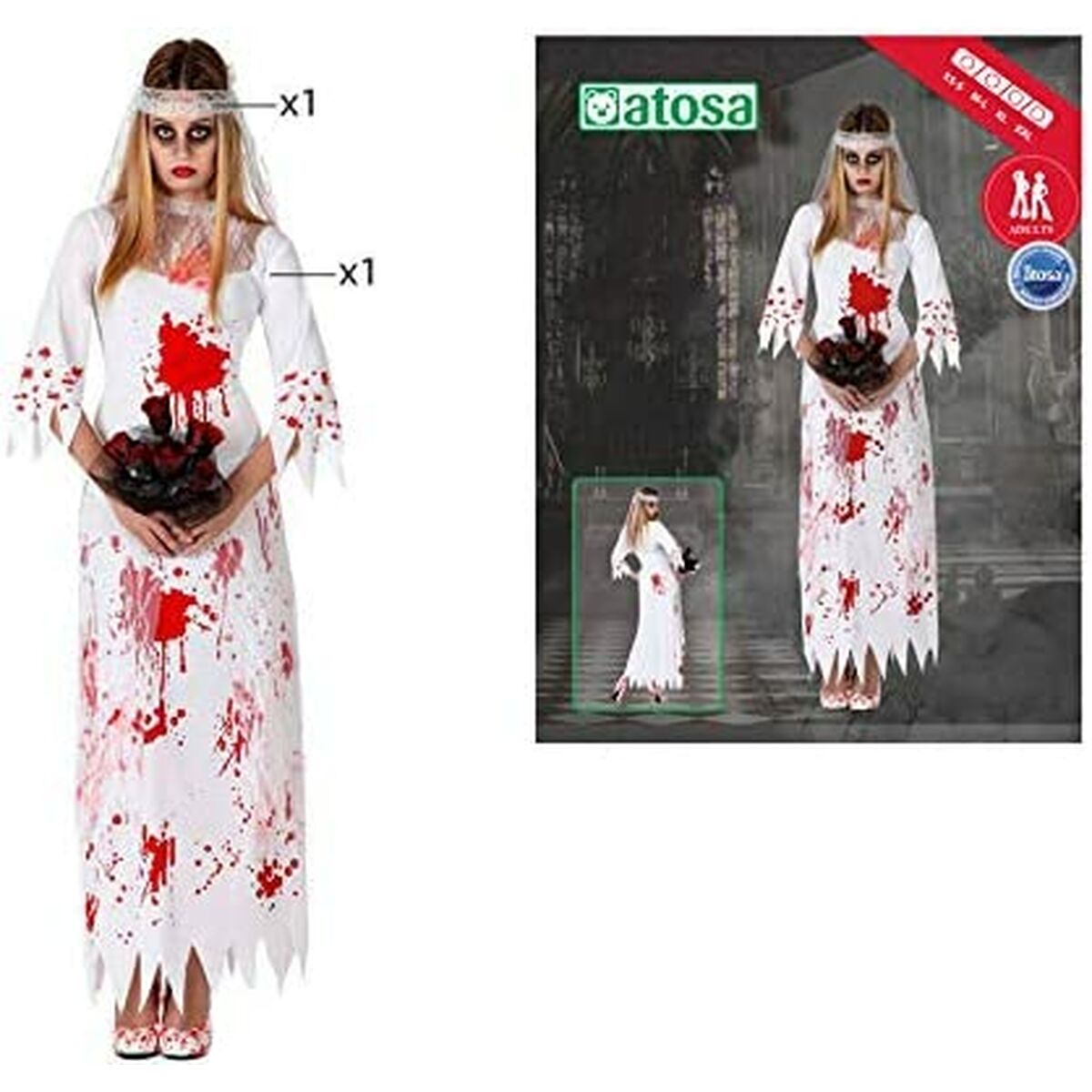 Disfraz para Adultos 8422259149286 Blanco Asesino (2 Piezas) (M/L)