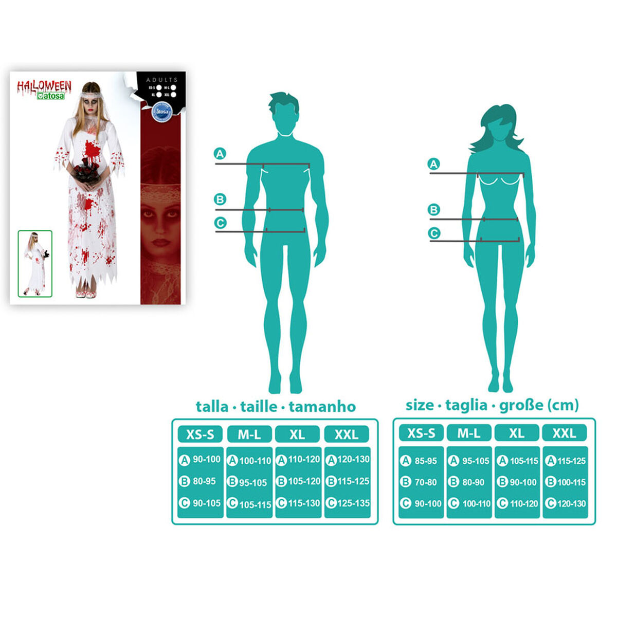 Disfraz para Adultos 8422259149286 Blanco Asesino (2 Piezas) (M/L)