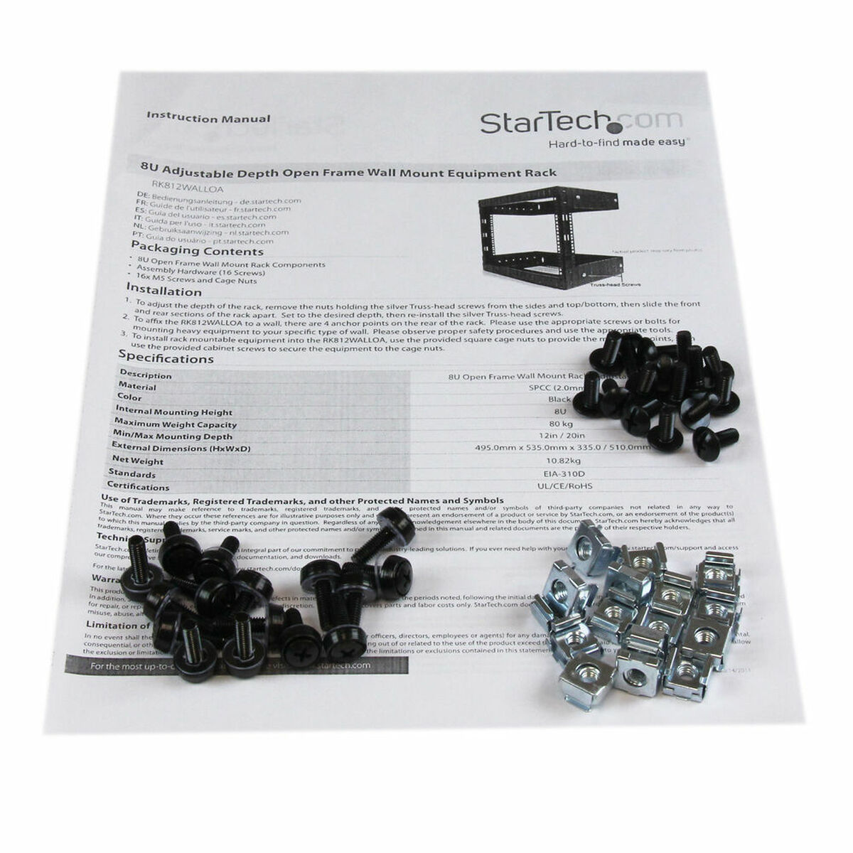 Accesorio Startech RK812WALLO