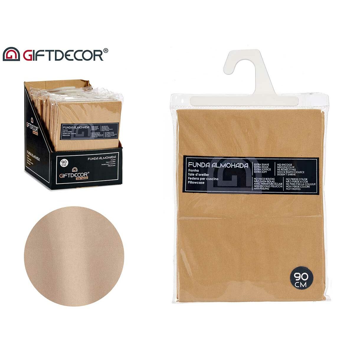 Funda de almohada Gift Decor Beige 45 x 0,3 x 90 cm 45 x 0,2 x 70 cm 15,5 x 21 x 1,5 cm 16 x 21 x 0,2 cm