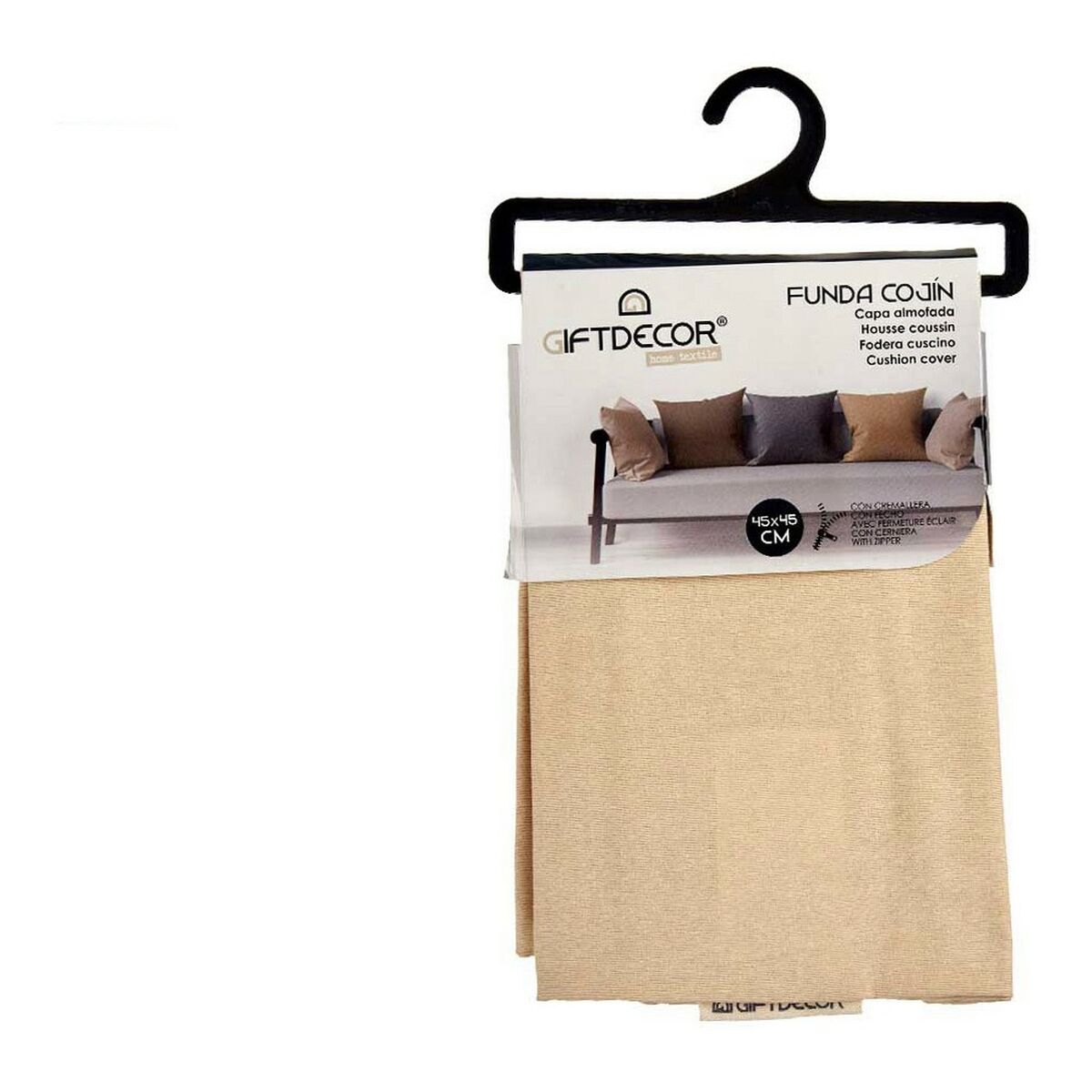 Funda de cojín Gift Decor Beige Crema 45 x 0,5 x 45 cm 60 x 0,5 x 60 cm