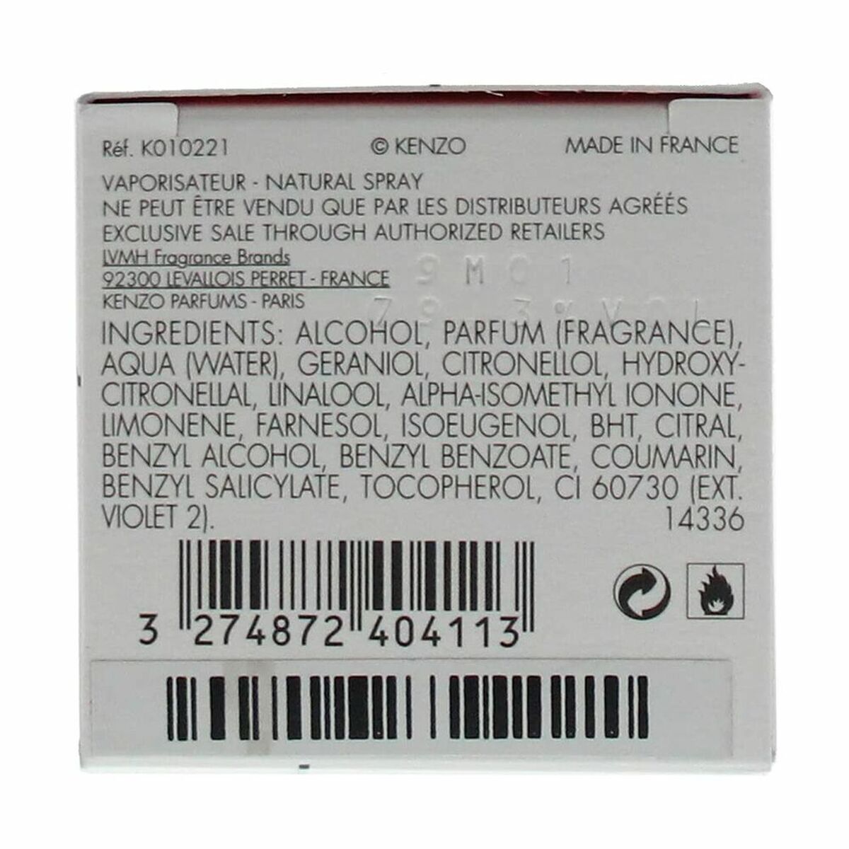 Perfume Mujer Kenzo 120767 EDP 30 ml