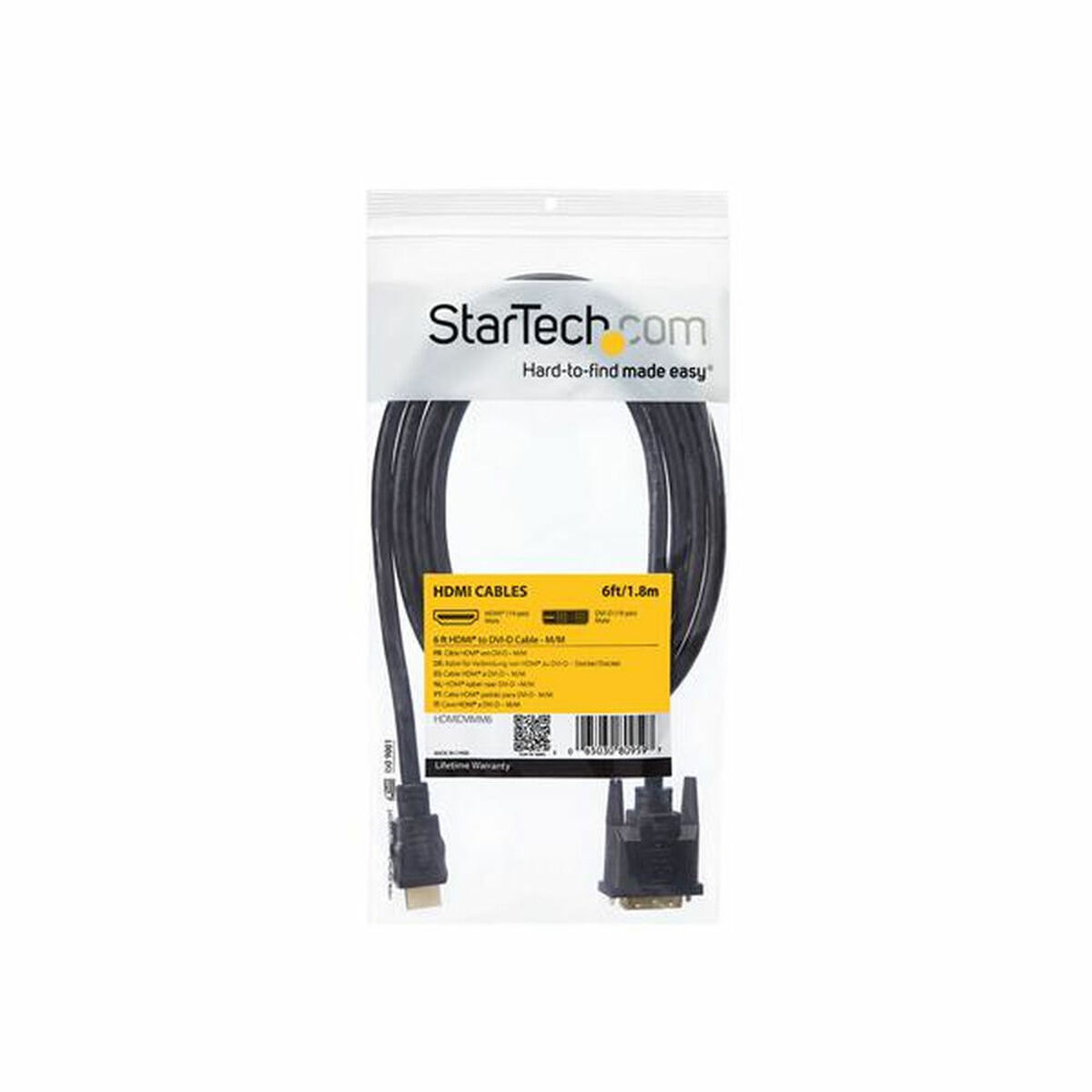 Adaptador HDMI a DVI Startech HDMIDVIMM6           Negro