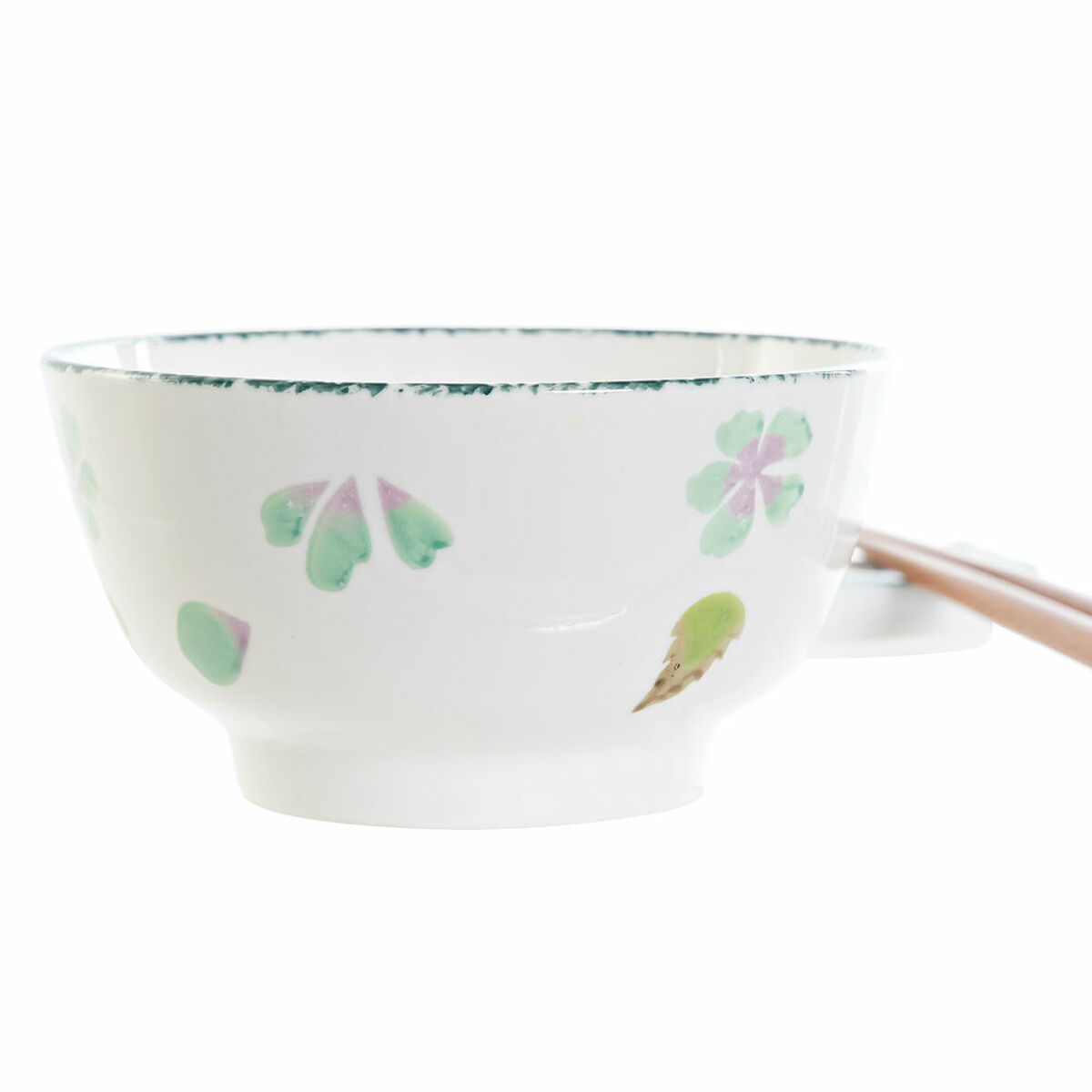 Set de Sushi DKD Home Decor 25 x 25 x 6,5 cm Porcelana Madera Blanco Verde Oriental (6 Piezas) (25 x 25 x 6,5 cm) (6 pcs)