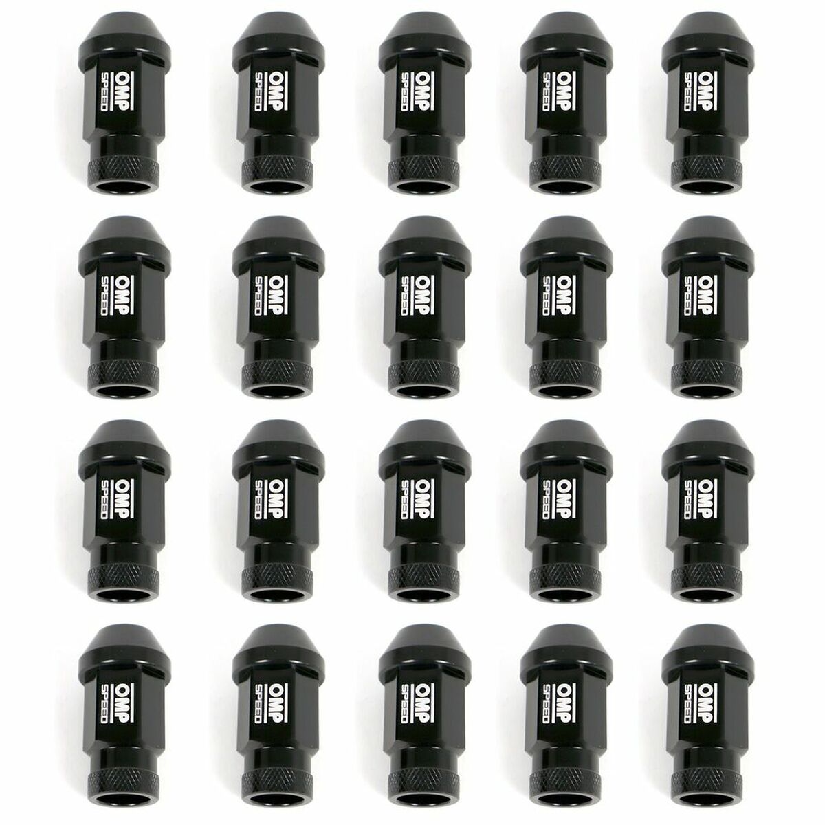 Set Tuercas OMP 7075 40 mm M12 x 1,50 20 uds Negro