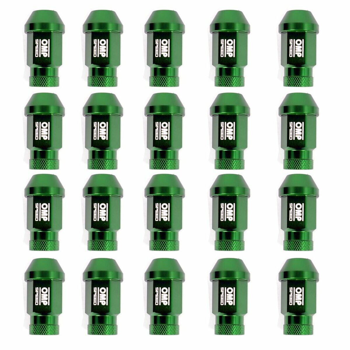 Set Tuercas OMP 7075 40 mm M12 x 1,50 20 uds Verde