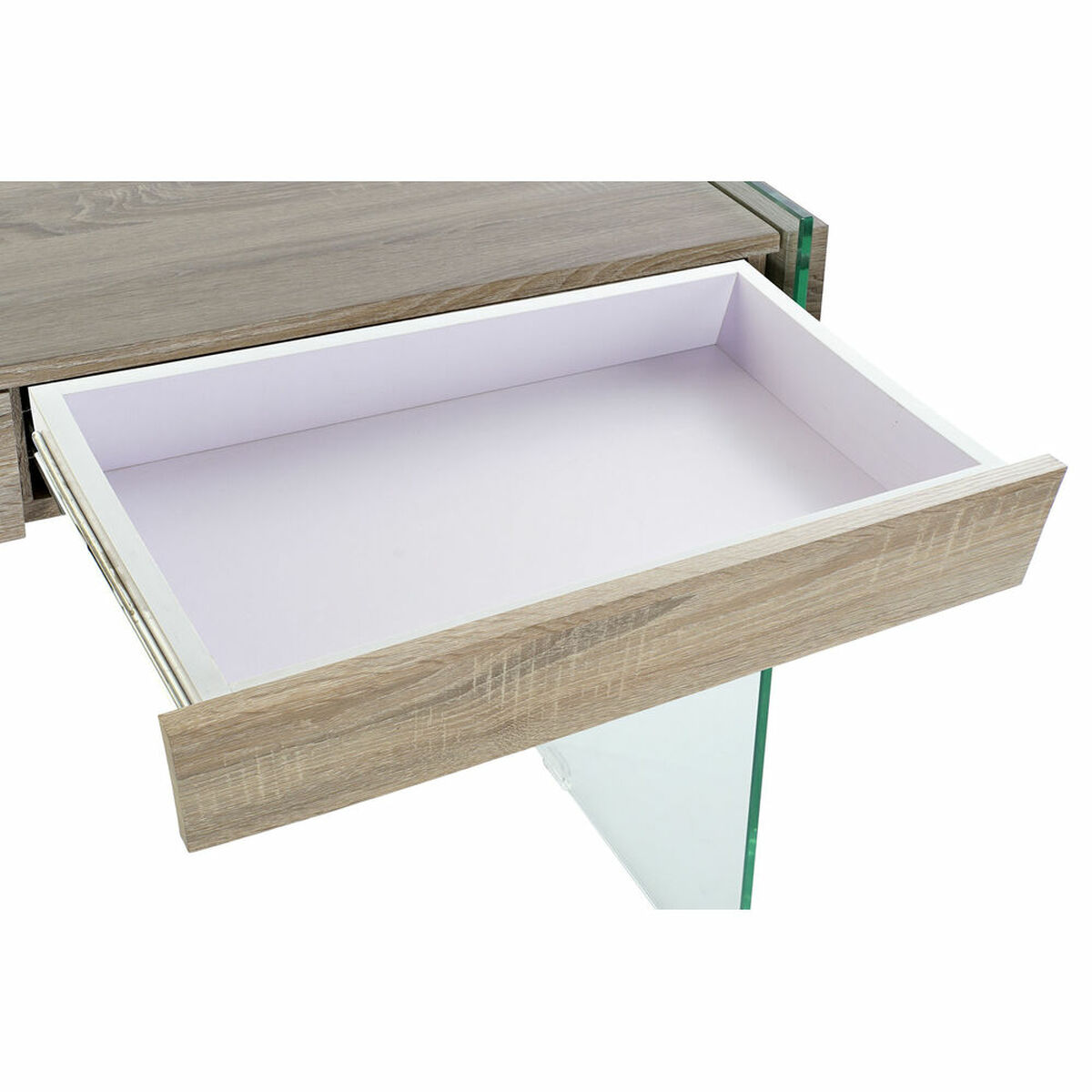 Mesa auxiliar DKD Home Decor Transparente Natural Madera Cristal Madera MDF 120 x 40 x 76 cm