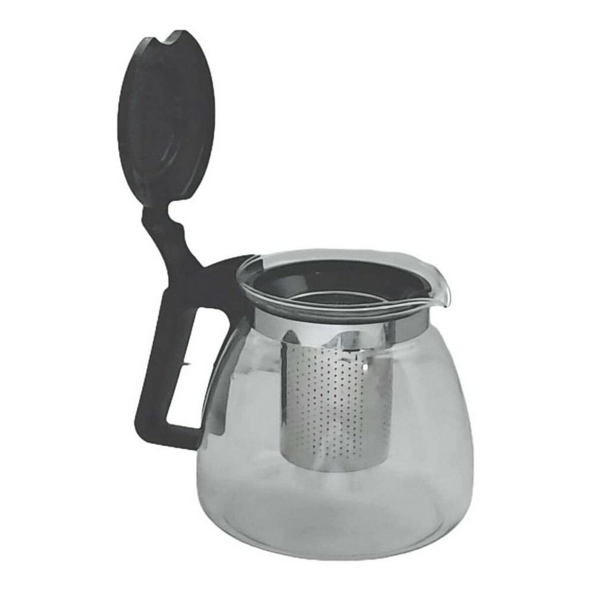 Tetera Vivalto Negro Transparente Plateado Plata Vidrio Acero Inoxidable Plástico 900 ml