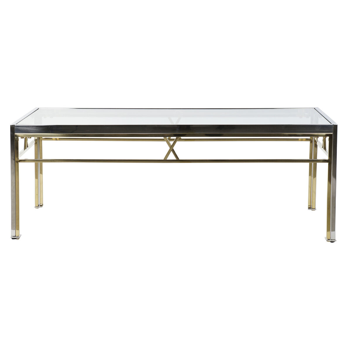 Mesa auxiliar DKD Home Decor Cristal Acero Plata (110 x 60 x 40 cm)