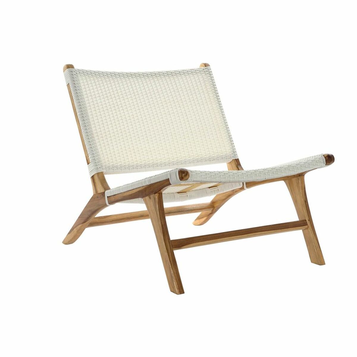 Silla de Jardín DKD Home Decor MB-177833 Blanco Natural PVC Teca 65 x 80 x 68 cm