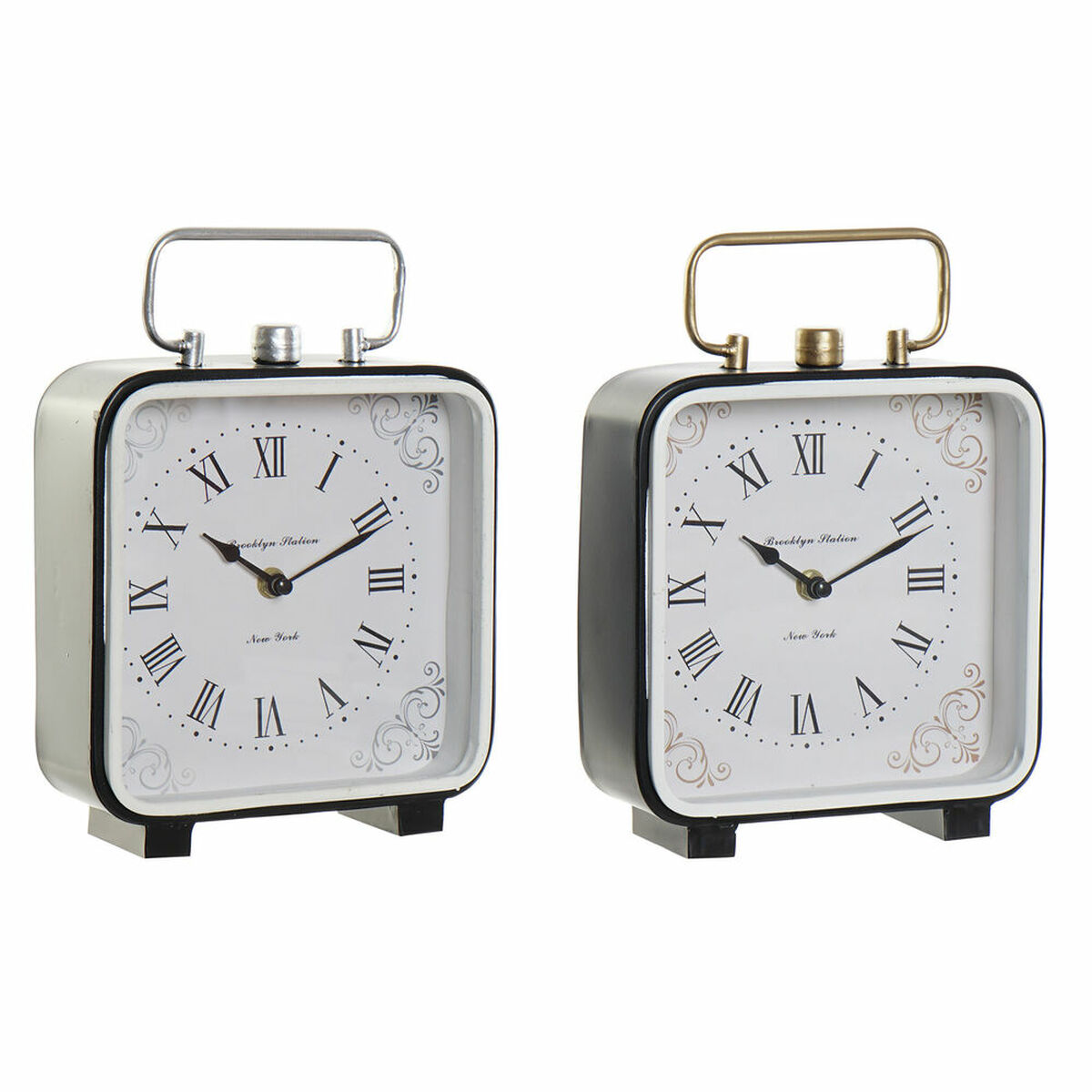 Reloj de Mesa DKD Home Decor Azul Blanco Negro (2 Unidades)