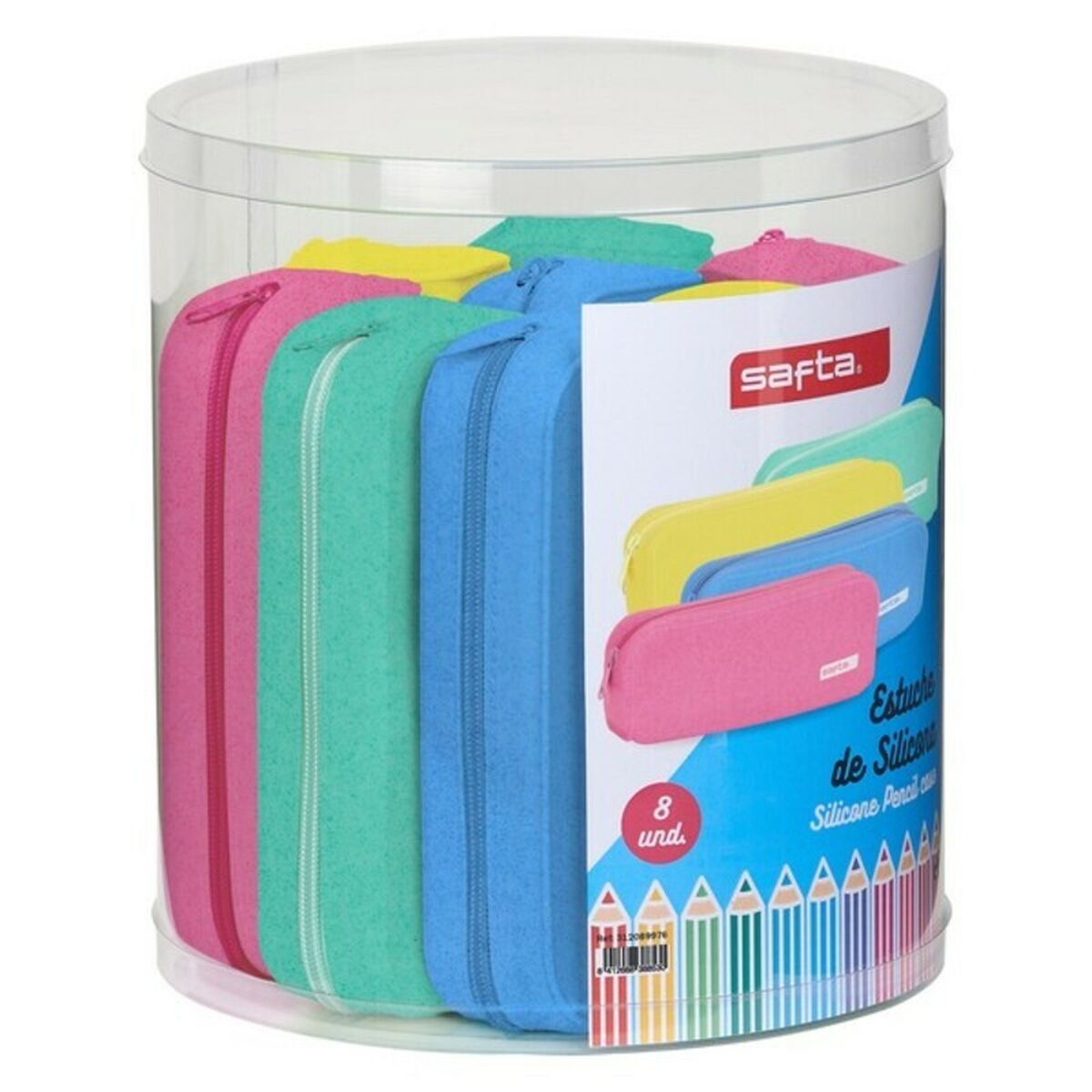 Portatodo Safta Glitter Cuadrado (8 Piezas)