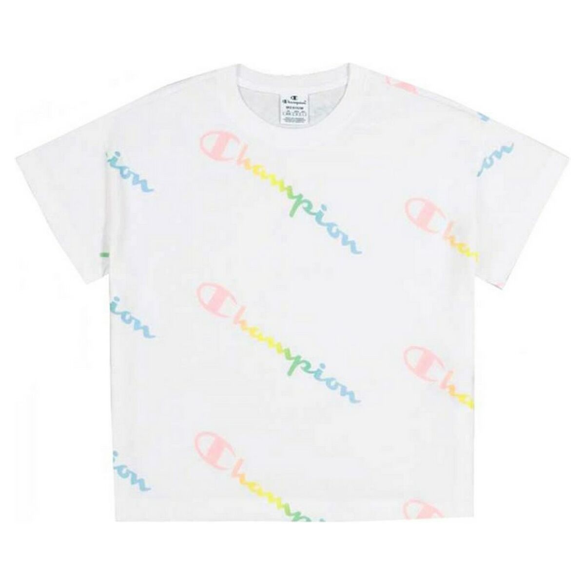 Camiseta de Manga Corta Hombre Champion Crewneck Croptop Talla L Blanco