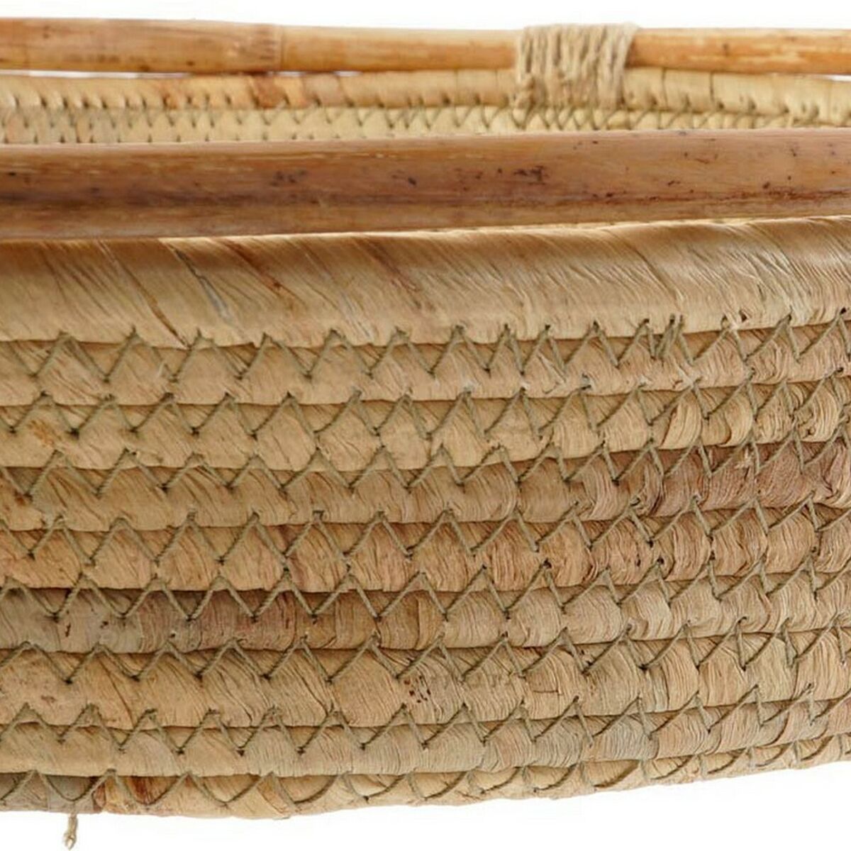 Centro de Mesa DKD Home Decor Marrón Junco 42 x 42 x 8 cm