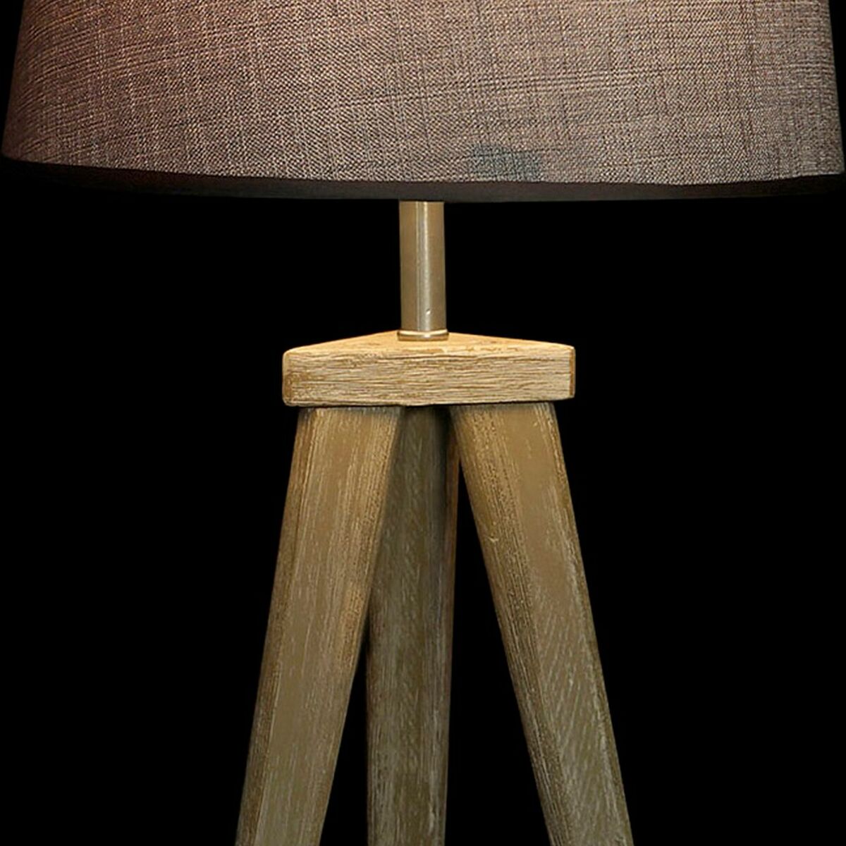 Lámpara de mesa DKD Home Decor Hoja Gris Marrón Lino 250 V 60 W Pino (30 x 30 x 57.5 cm) (2 pcs)