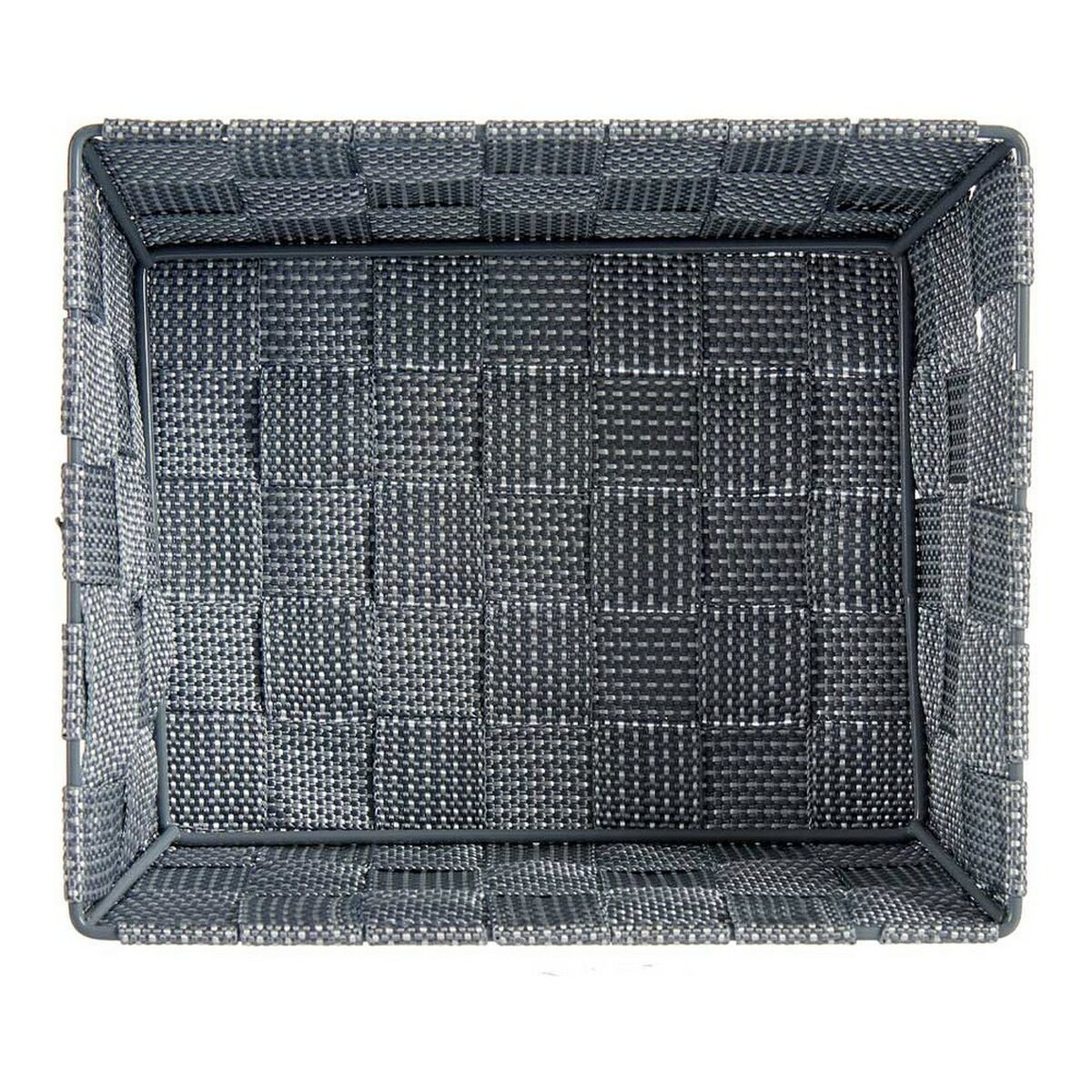 Cesta Kipit Gris Poliéster Tela Trenzada 18 x 8 x 21 cm 21 x 8 x 18 cm