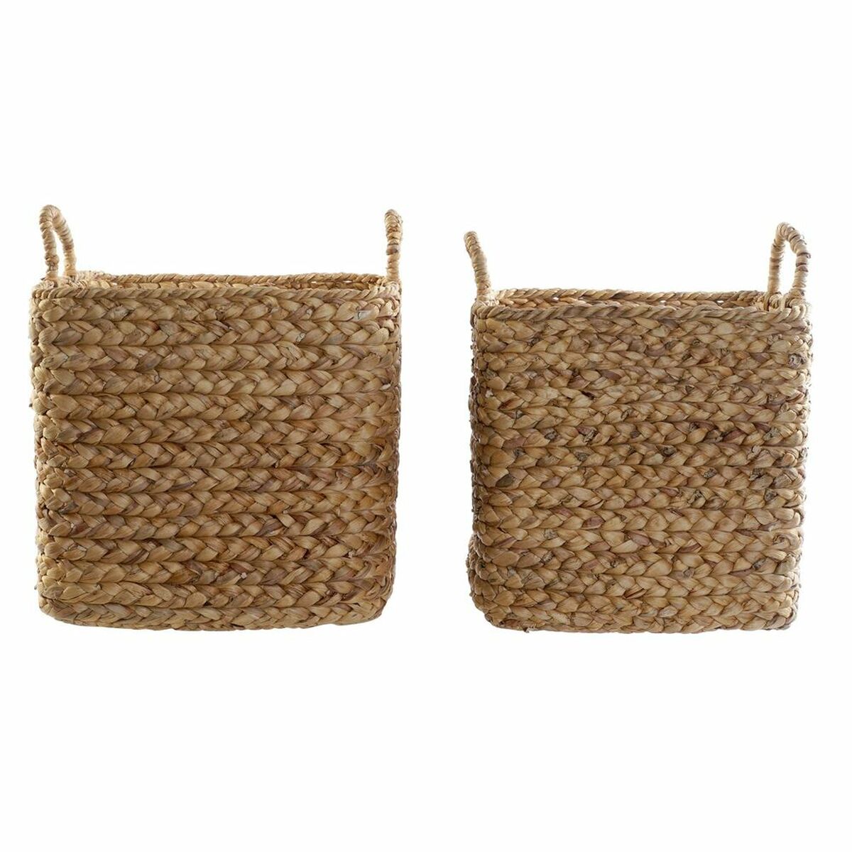 Juego de Cestas DKD Home Decor Marrón Natural Junco (2 Piezas)