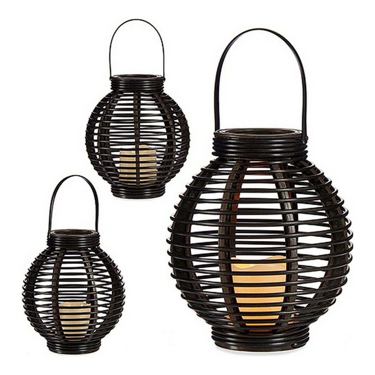 Farol Ibergarden Marrón Plástico 21 x 23,7 x 21 cm Vela LED