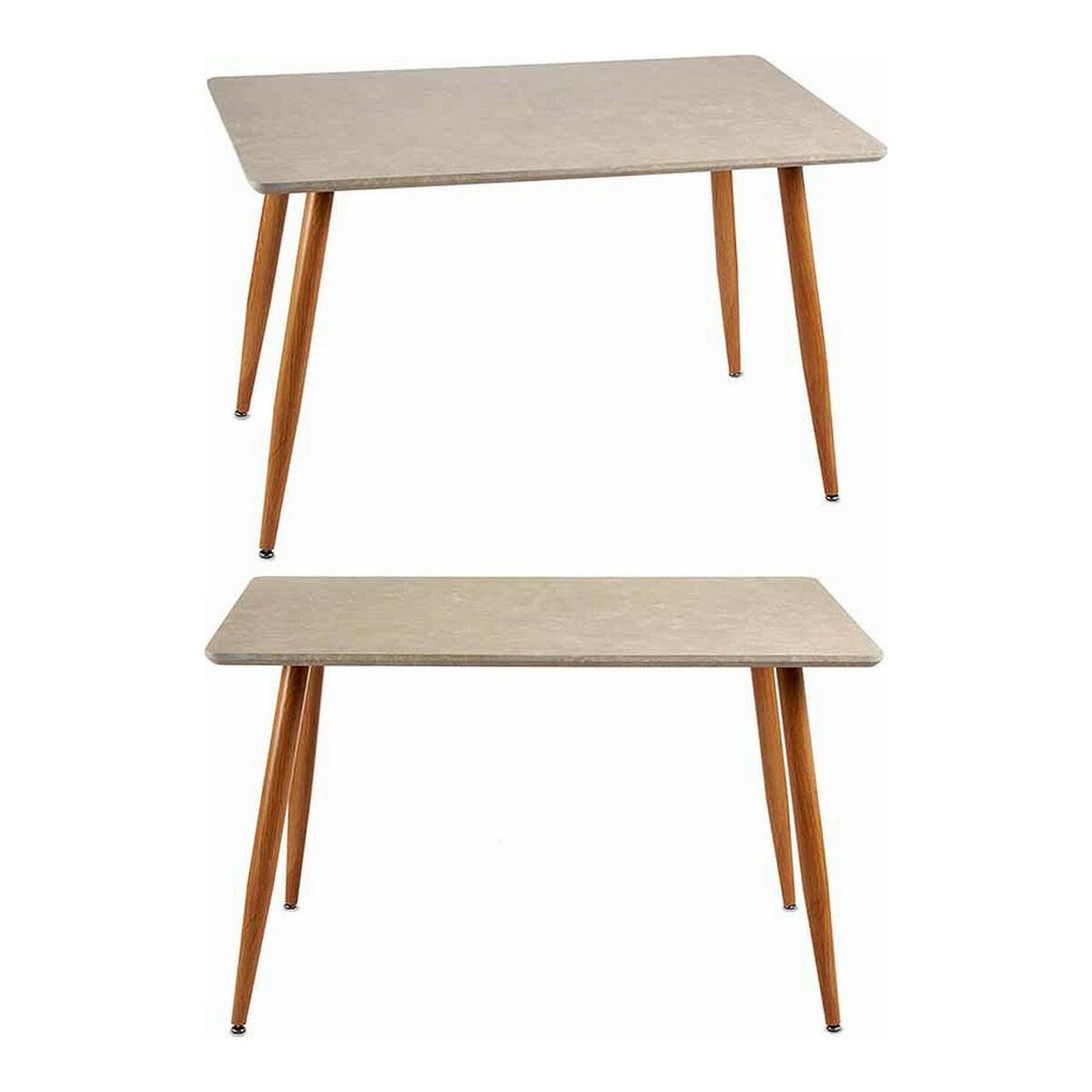 Mesa auxiliar Gift Decor Blanco Marrón Madera 70 x 120 x 75 cm Piedra