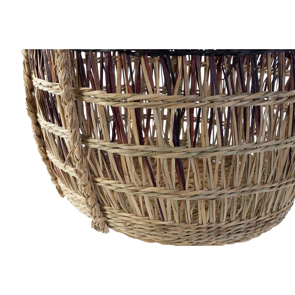 Juego de Cestas DKD Home Decor Natural Lila Hierba marina (3 Piezas)