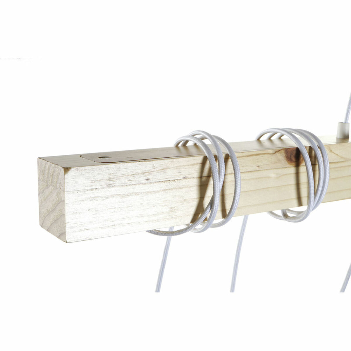 Lámpara de Techo DKD Home Decor Negro Metal Madera Blanco 220 V 50 W (100 x 7 x 160 cm) (2 pcs)