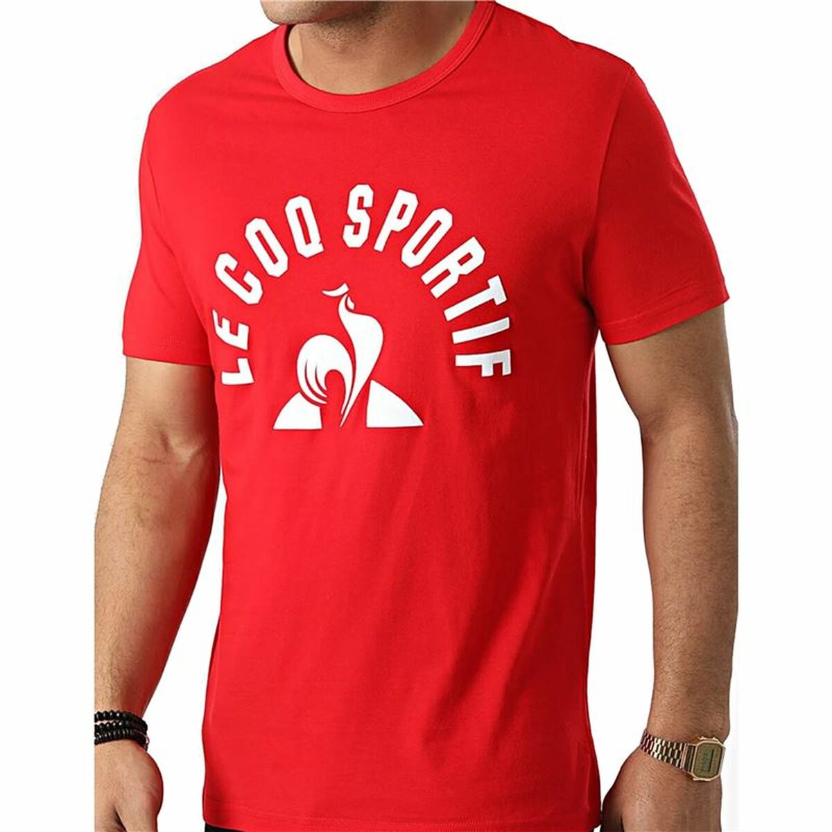 Camiseta de Manga Corta Hombre Le coq sportif Bat Nº2 Rojo Hombre