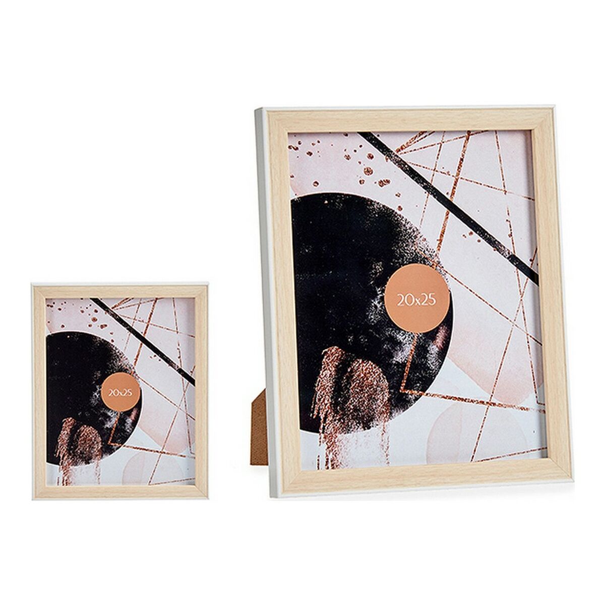 Marco de Fotos Gift Decor Blanco Marrón Madera Vidrio Polipropileno Plástico