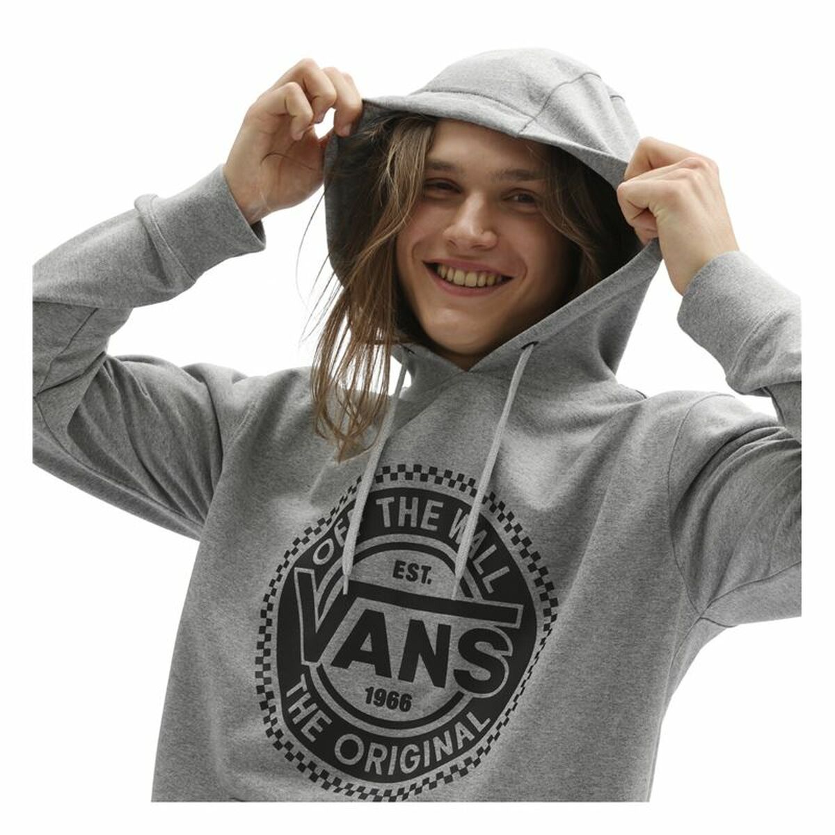 Sudadera con Capucha Hombre Vans Big Chest Lock Up Gris claro