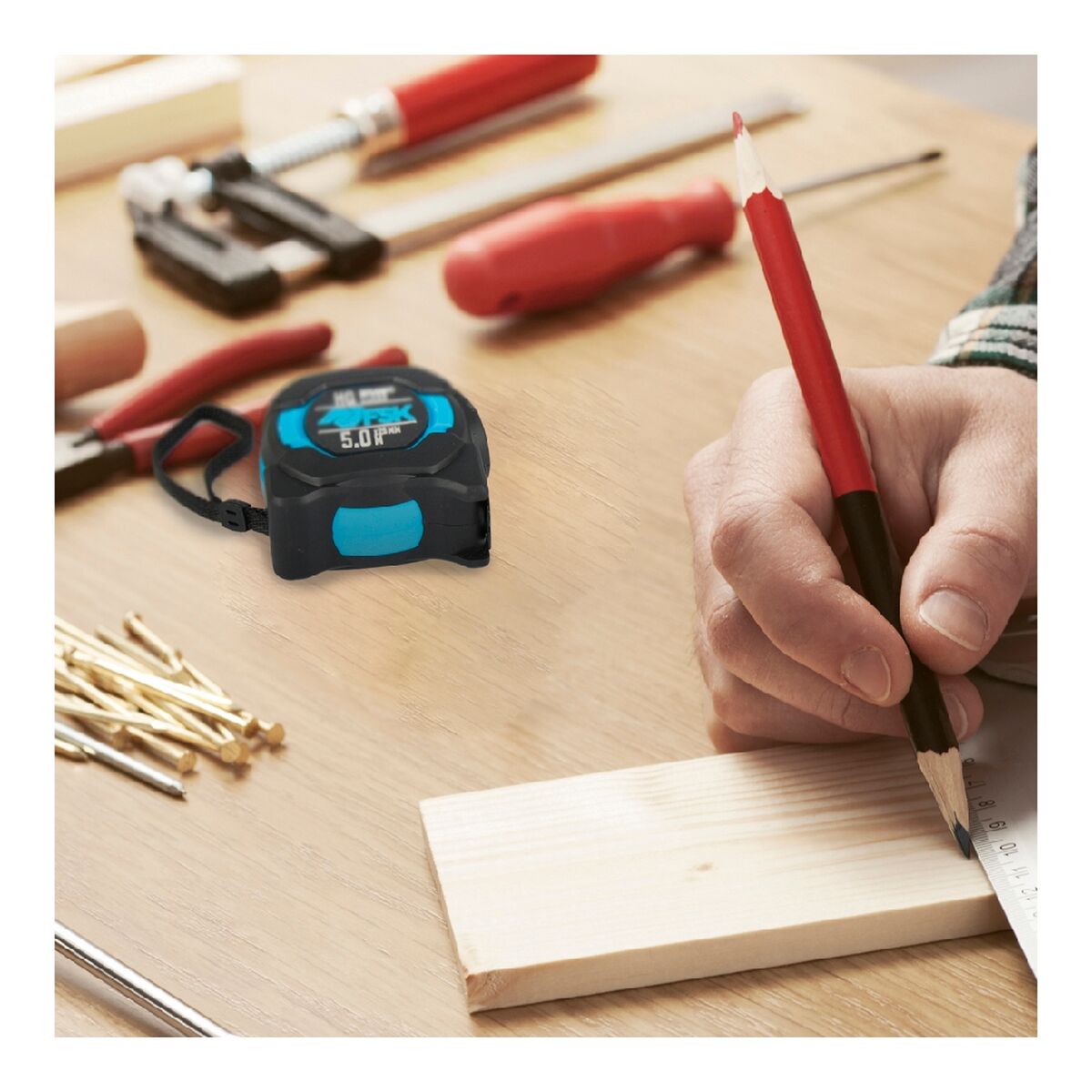 Flexómetro Ferrestock HQ 5 m x 25 mm Nylon