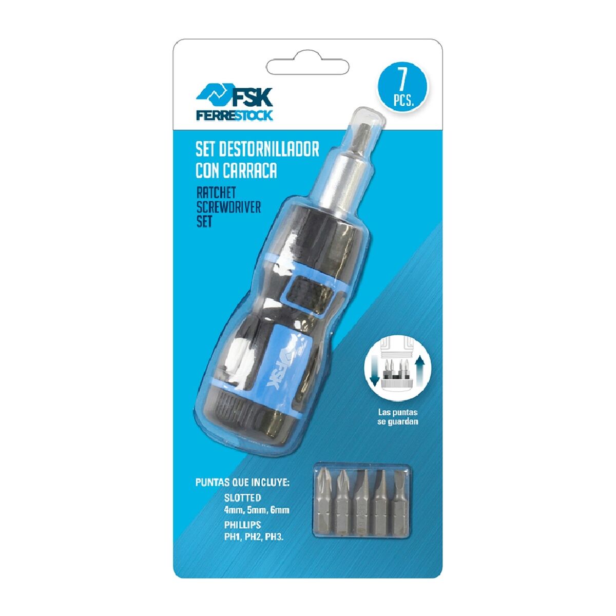 Set de Destornilladores Ferrestock Destornillador de carraca (6 pcs)