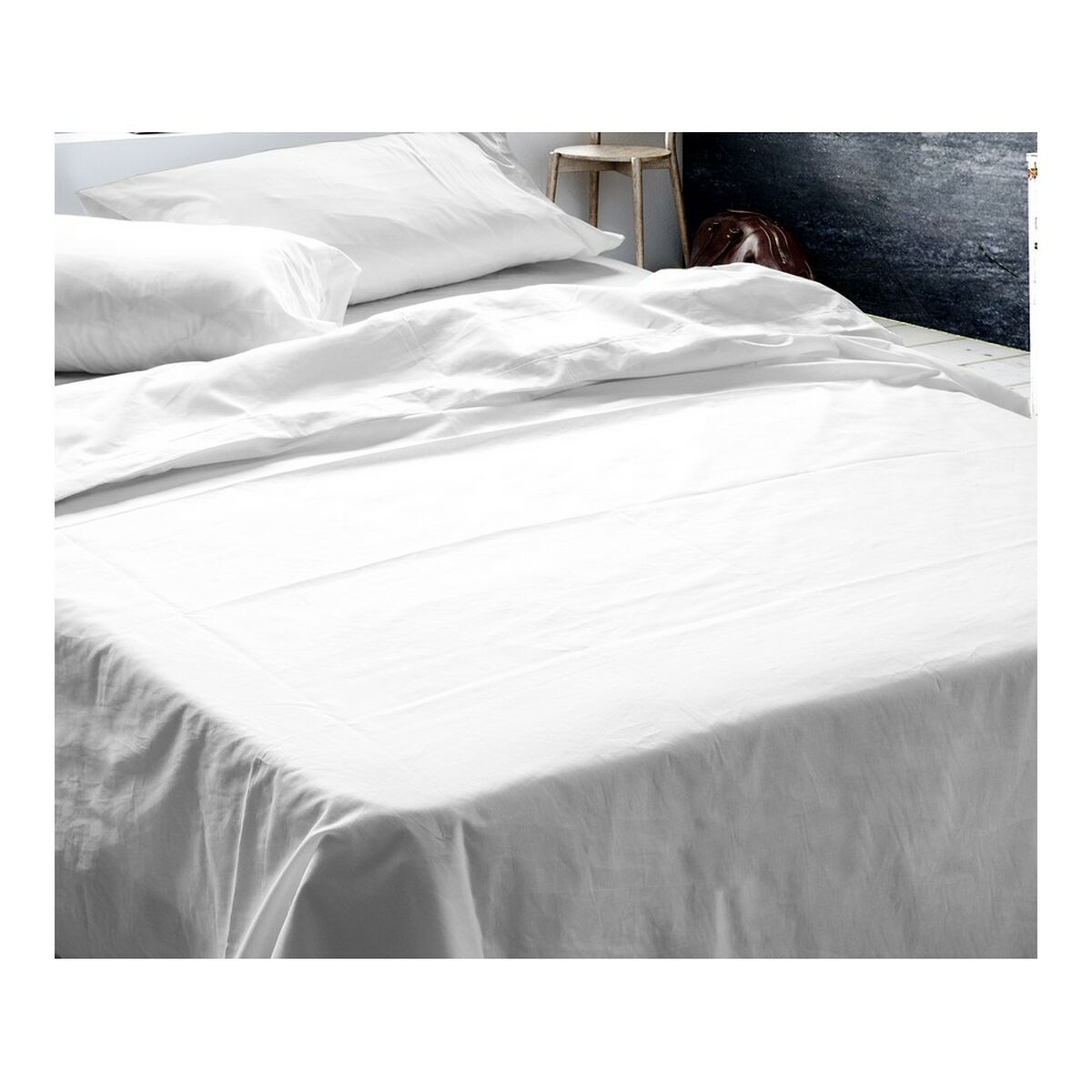 Juego de Sábanas Naturals Tencel Blanco Cama de 90 160 x 270 cm