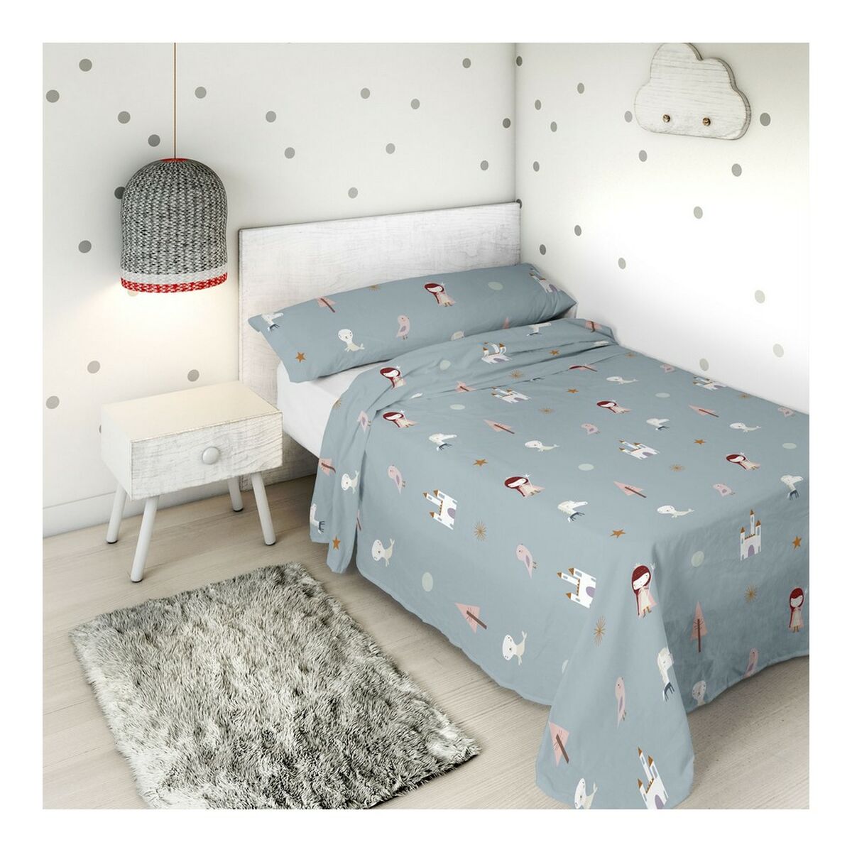 Juego de Sábanas Haciendo el Indio Dama Nieves Cama de 105/110 180 x 270 cm