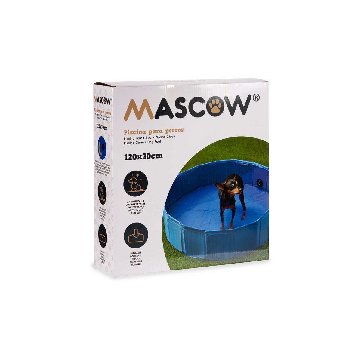 Piscina Desmontable Mascow Azul 120 x 30 x 120 cm Mascotas