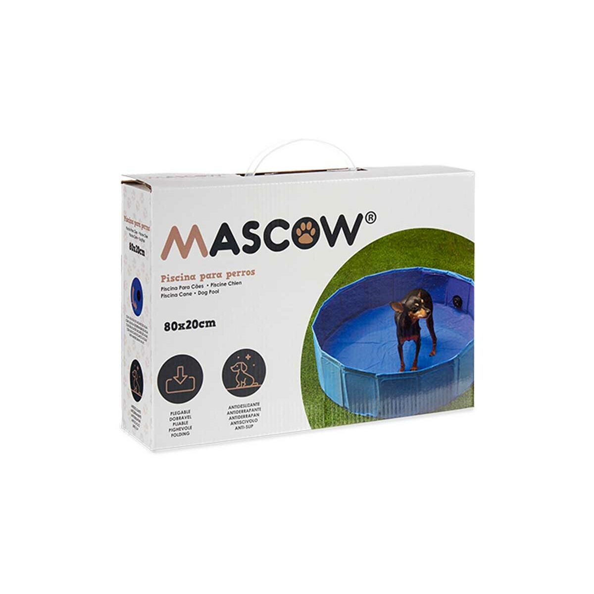 Piscina Desmontable Mascow Azul 80 x 20 x 80 cm Mascotas