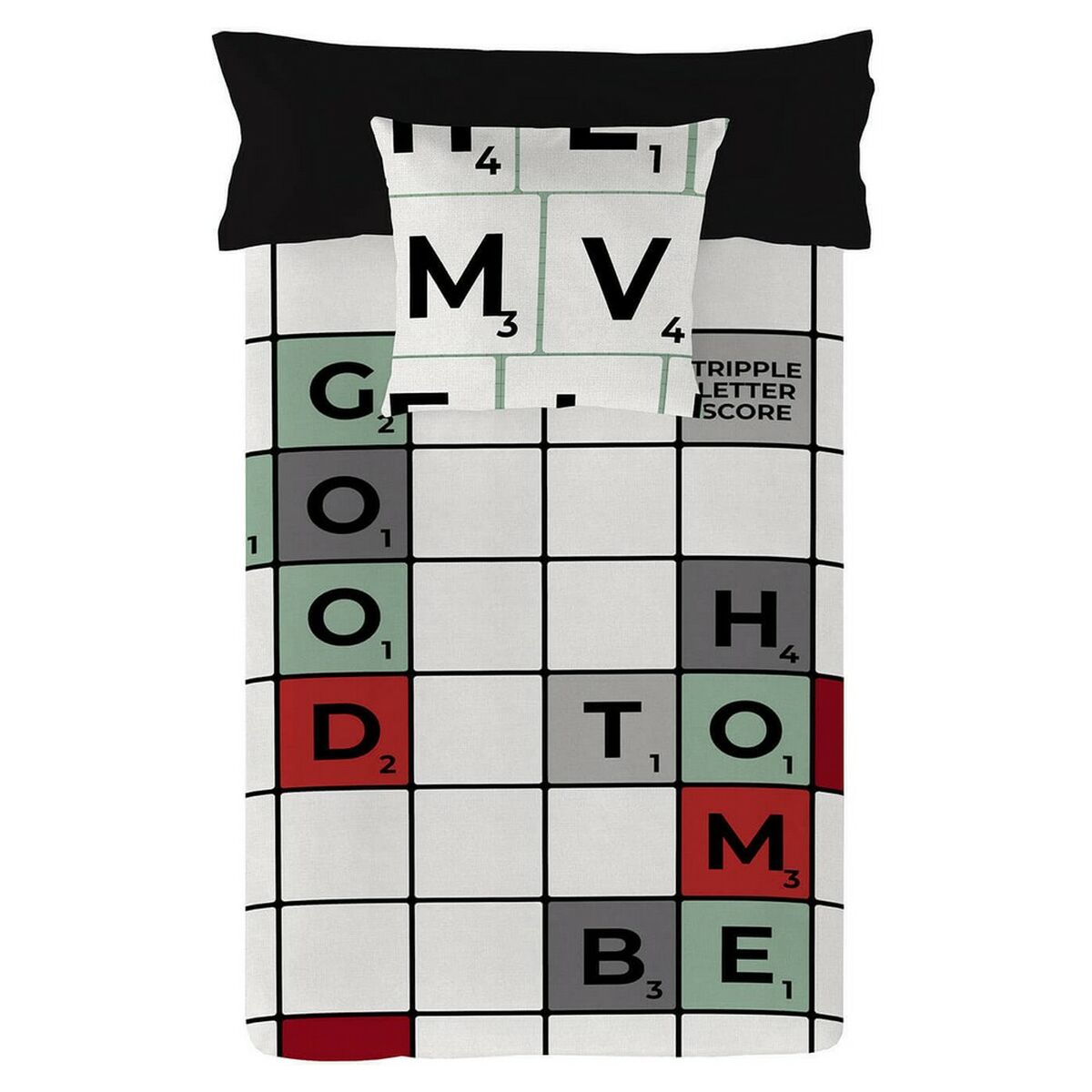 Funda Nórdica Naturals Scrabble Cama de 180/190 260 x 220 cm