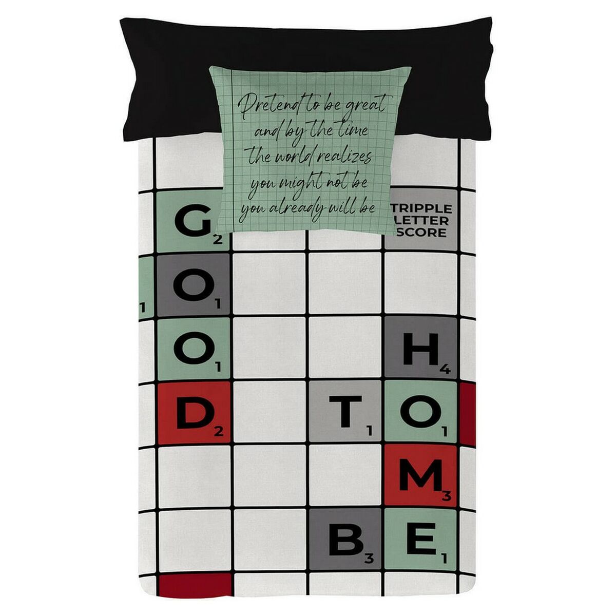 Funda Nórdica Naturals Scrabble Cama de 180/190 260 x 220 cm