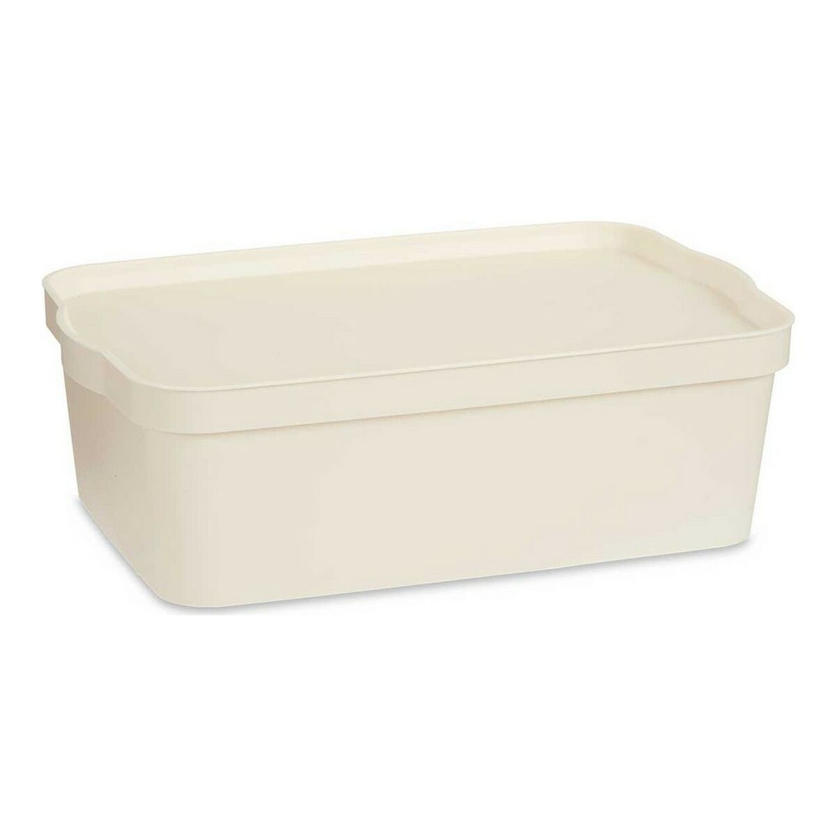 Caja de Almacenaje con Tapa Kipit Crema Plástico 14 L